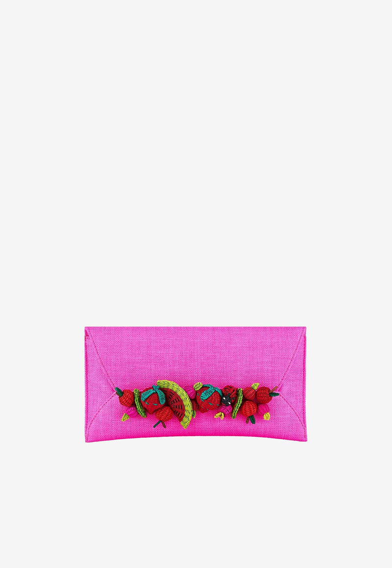 Aquazzura Strawberry Punch Clutch STWCLUC0-WVRUKL ULTRA PINK/LIGHT