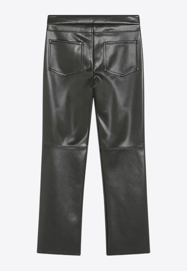 S Max Mara Faux-Leather Cropped Pants Dark Green SUBLIMEEL/R_MAXS-002