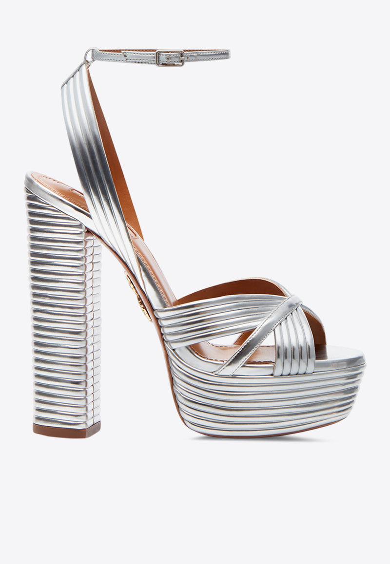 Aquazzura Sundance 140 Crystal-Embellished Platform Sandals SUDHIGS0-LAM-CCC