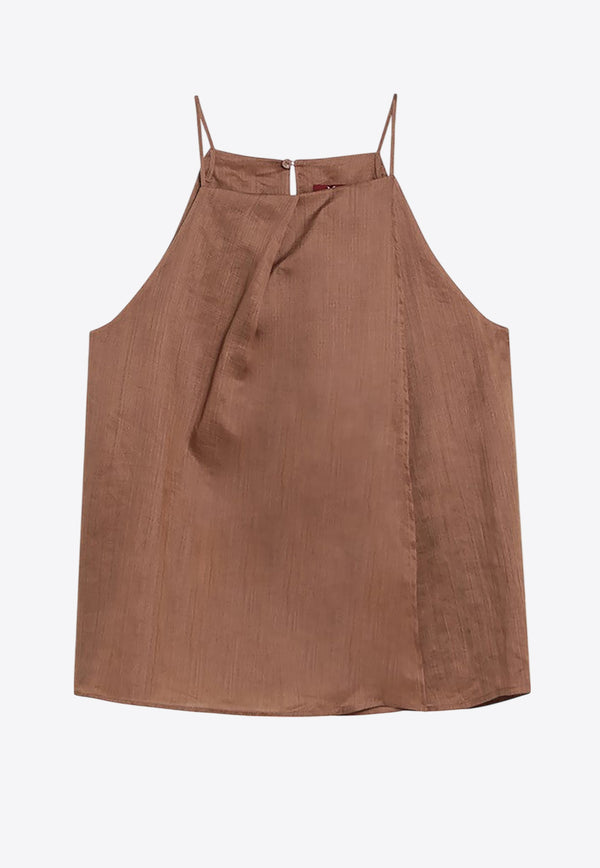 Max Mara Summer Square-Neck Gauze Top Brown SUMMERPL/Q_MAXMS-053