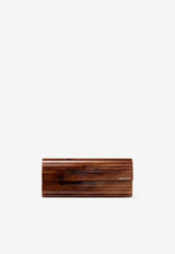Jimmy Choo Sweetie Marble-Effect Acrylic Clutch Brown SWEETIE TIE TOFFEE