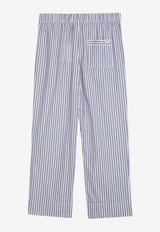 Tekla Striped Pajama Pants White SWP-SKSCO/P_TEKLA-SK