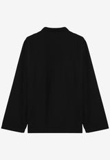 Tekla Long-Sleeved Pajama Shirt Black SWT-BLCO/P_TEKLA-AB