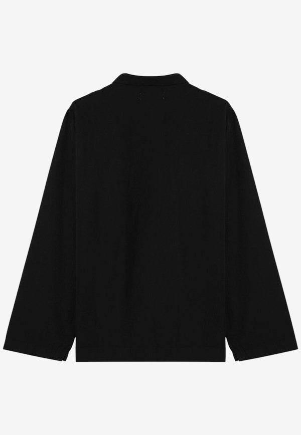 Tekla Long-Sleeved Pajama Shirt Black SWT-BLCO/P_TEKLA-AB