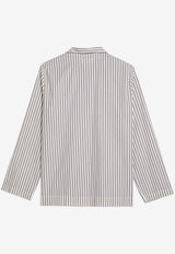 Tekla Striped Pajama Shirt Beige SWT-HSCO/P_TEKLA-HS