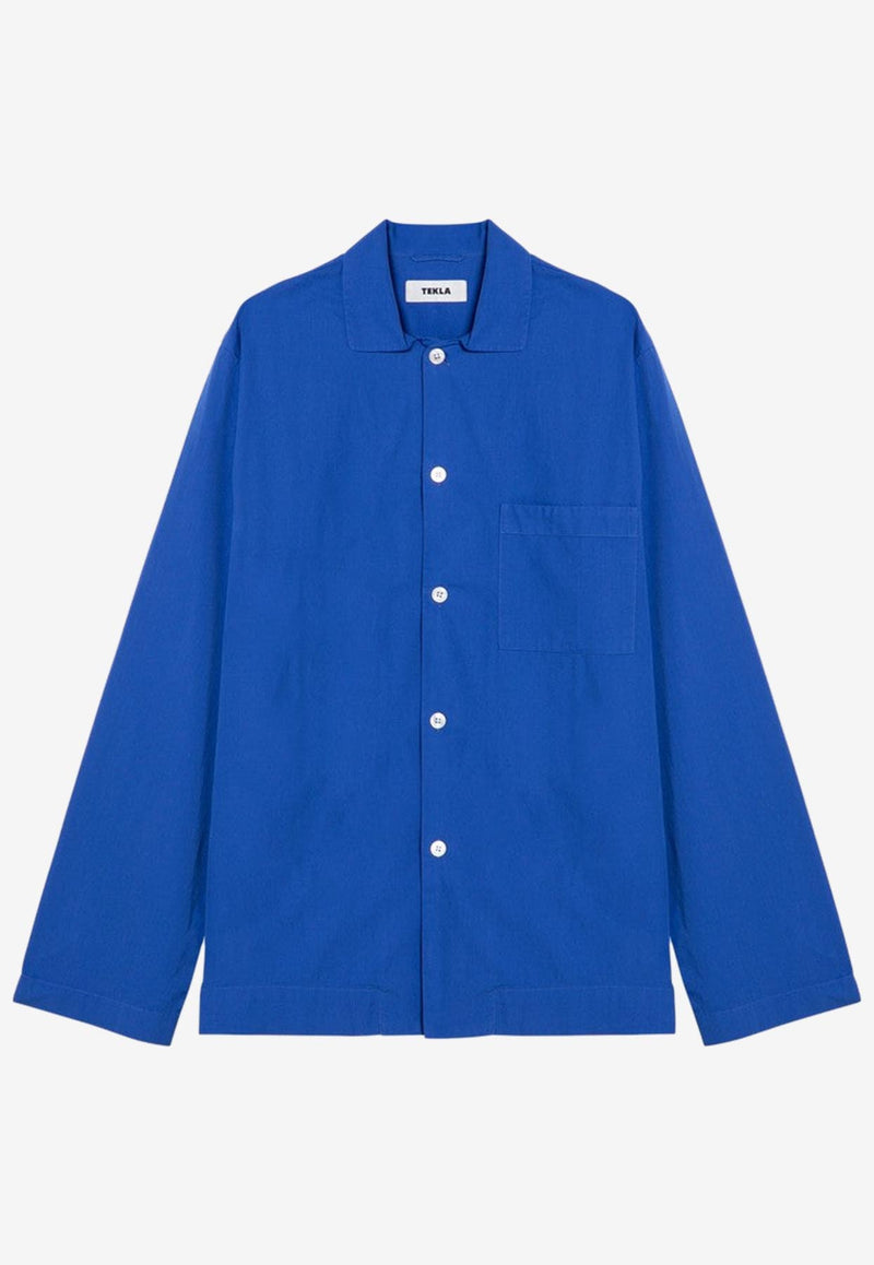 Tekla Buttoned Pajama Shirt Blue SWT-RBCO/P_TEKLA-RB