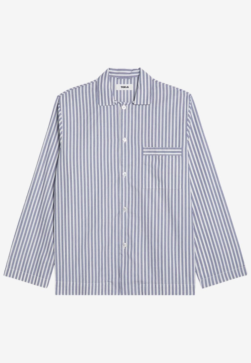 Tekla Striped Pajama Shirt Blue SWT-SKSCO/P_TEKLA-SK