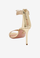 Aquazzura Sway 85 Metallic Leather Sandals Gold SWYMIDS0-SSYSOG SOFT GOLD