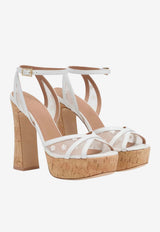 Malone Souliers Sylvie 125 Floral Mesh Platform Sandals White SYLVIE 125-6 WHITE/WHITE