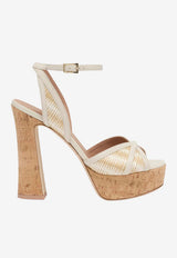 Malone Souliers Sylvie 125 Floral Mesh Platform Sandals White SYLVIE 125-6 WHITE/WHITE