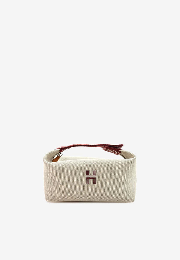 Hermès Small Bride-a-Brac Pouch in Natural and Rouge H Canvas