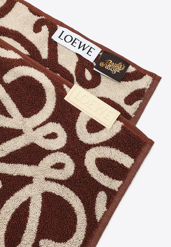 Loewe All-Over Anagram Beach Towel Brown T000229X01CO/O_LOEW-3115