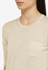 Roberto Collina Knitted Wool Knitted Top Beige