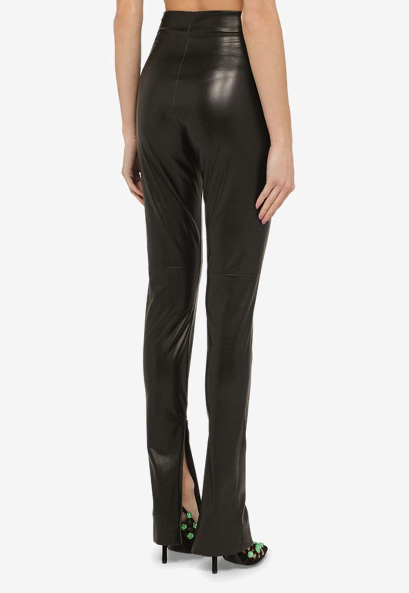 The Andamane Faux Leather Slim-Leg Pants T150417ATNP152/O_ANDAM-BLK