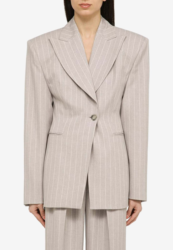 The Andamane Pinstriped Single-Breasted Blazer T153019BTNP216/O_ANDAM-WH