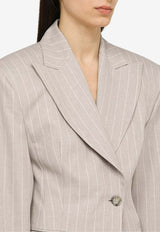 The Andamane Pinstriped Single-Breasted Blazer T153019BTNP216/O_ANDAM-WH