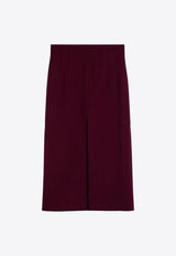 The Andamane Stephanie Wool-Blend Midi Skirt Burgundy T160315ATNW037/P_ANDAM-CA