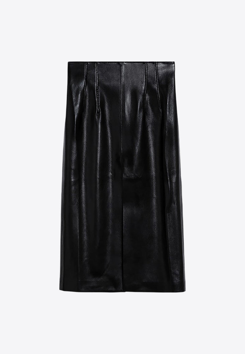 The Andamane Stephanie Leatherette Midi Skirt Black T160316ATNP152/P_ANDAM-BLK