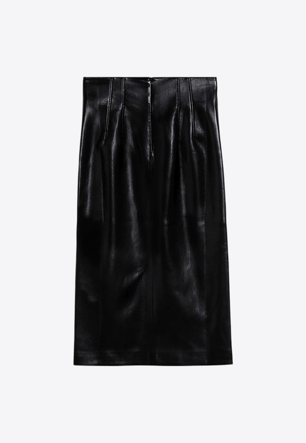 The Andamane Stephanie Leatherette Midi Skirt Black T160316ATNP152/P_ANDAM-BLK