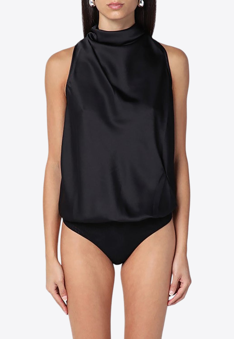 The Andamane Susanna Draped Sleeveless Bodysuit Black T160737ATNP229/P_ANDAM-BLK