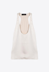 The Andamane Satin U-neck Tank Top  Green T160921ATNP229/P_ANDAM-MI