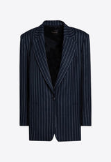 The Andamane Single-Breasted Pinstripe Blazer Blue T163001CTNP227/P_ANDAM-BW