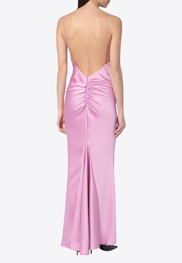 The Andamane Ninfea Draped Satin Maxi Dress Pink T170130ATNP229/Q_ANDAM-PE