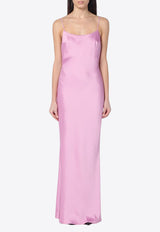 The Andamane Ninfea Draped Satin Maxi Dress Pink T170130ATNP229/Q_ANDAM-PE