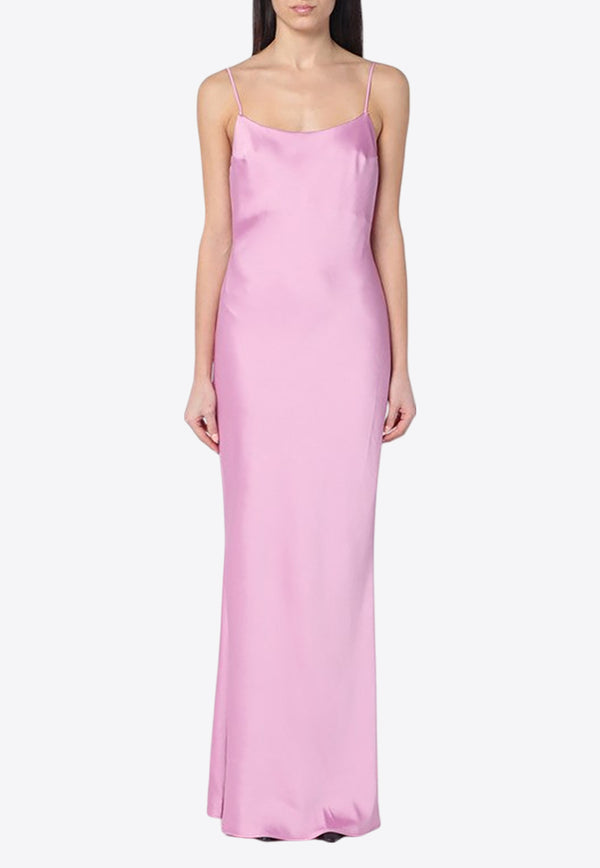 The Andamane Ninfea Draped Satin Maxi Dress Pink T170130ATNP229/Q_ANDAM-PE