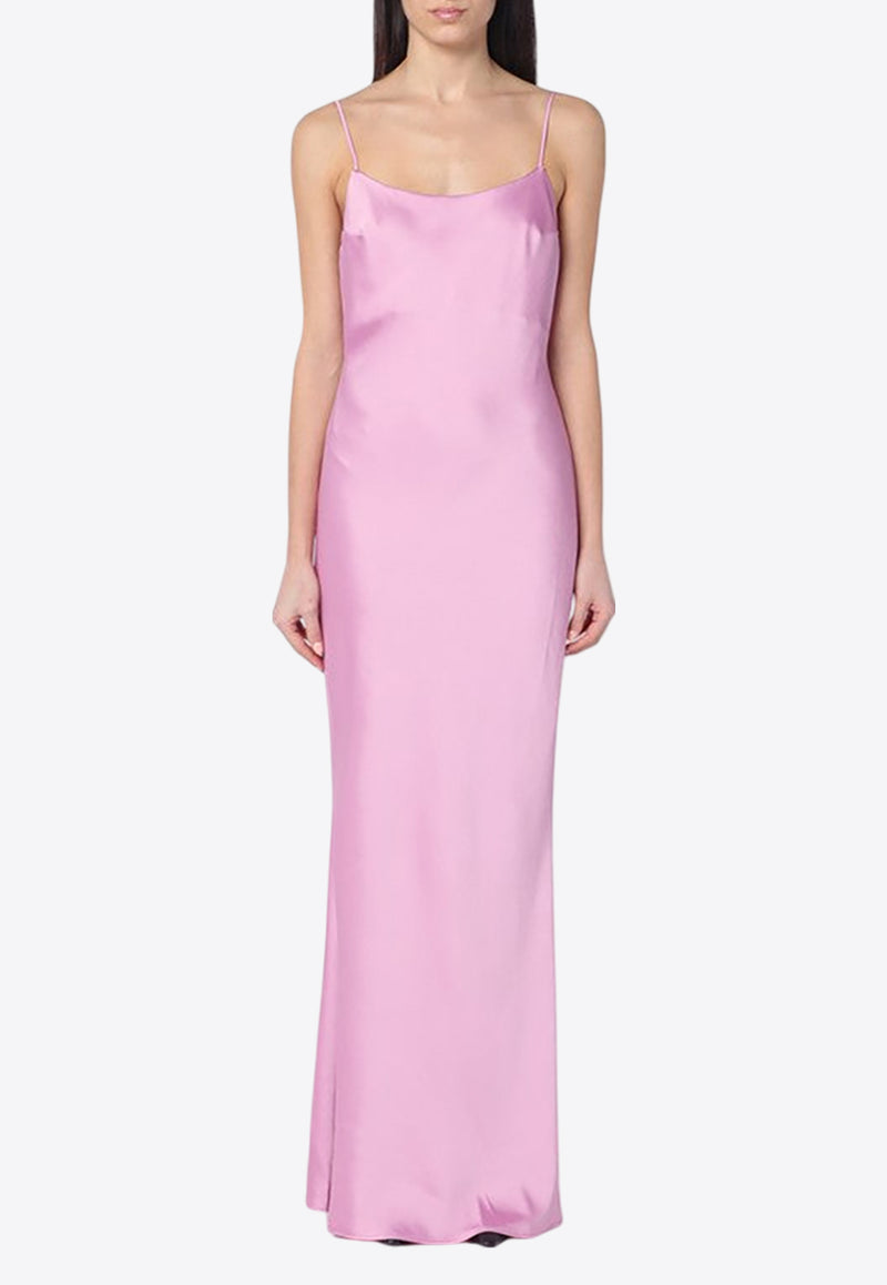 The Andamane Ninfea Draped Satin Maxi Dress Pink T170130ATNP229/Q_ANDAM-PE