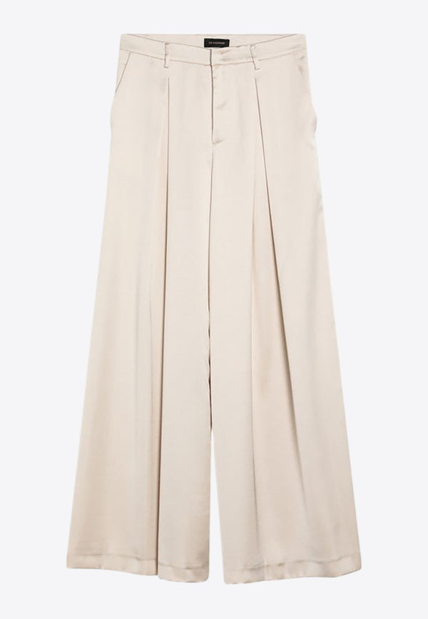 The Andamane Tara Wide-Leg Satin Pants Ivory T170443CTNP229/Q_ANDAM-IV
