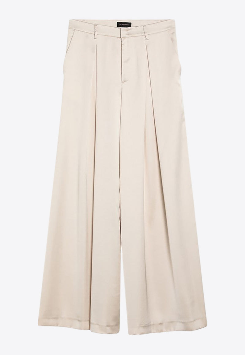 The Andamane Tara Wide-Leg Satin Pants Ivory T170443CTNP229/Q_ANDAM-IV