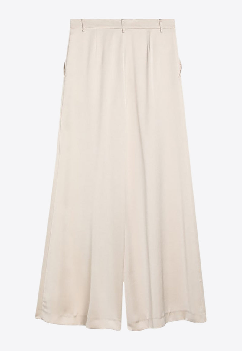 The Andamane Tara Wide-Leg Satin Pants Ivory T170443CTNP229/Q_ANDAM-IV
