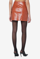 The Andamane Faux Leather Mini Skirt Brown T180307ATNV128/R_ANDAM-CU