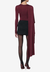 The Andamane Xenia Fitted Velvet Bodysuit Burgundy T180773BTJV045/R_ANDAM-RN