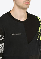 Marine Serre Patchwork-Effect T-shirt Black T360SS23MUJERCO/M_MARIS-00