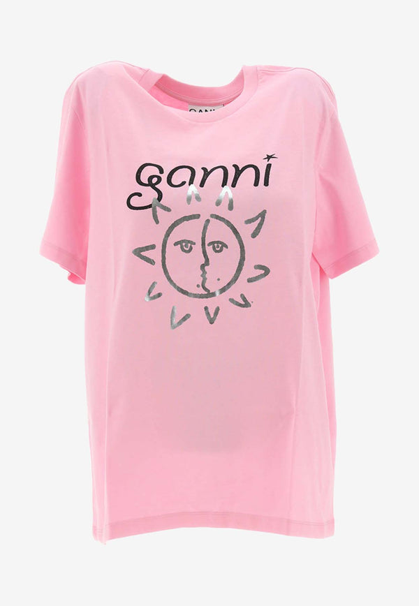 GANNI Graphic Logo T-shirt T3771_000_395