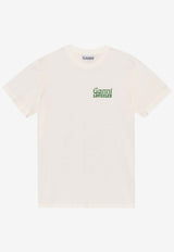 GANNI Loveclub Crewneck Logo T-shirt Cream T3867CREAM