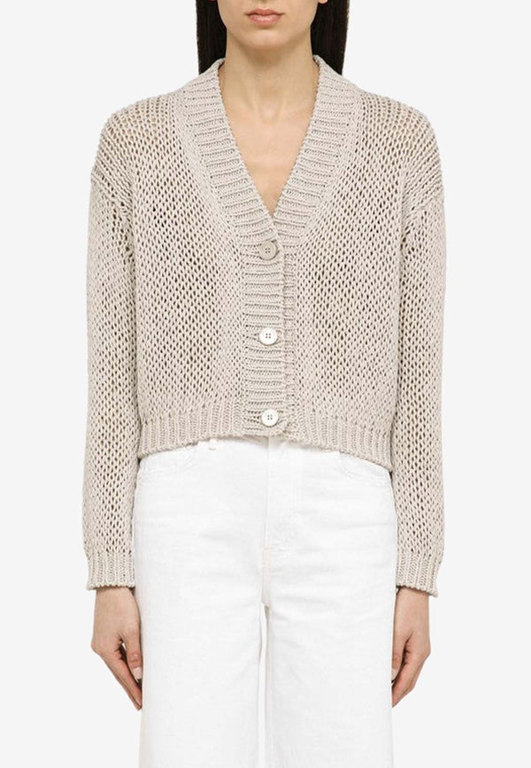 Roberto Collina Knitted Cropped Cardigan Gray