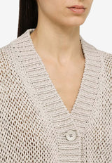 Roberto Collina Knitted Cropped Cardigan Gray