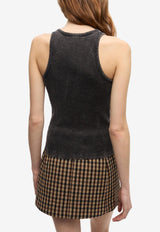GANNI Ribbed Tank Washed Top Black T4225_BLACK