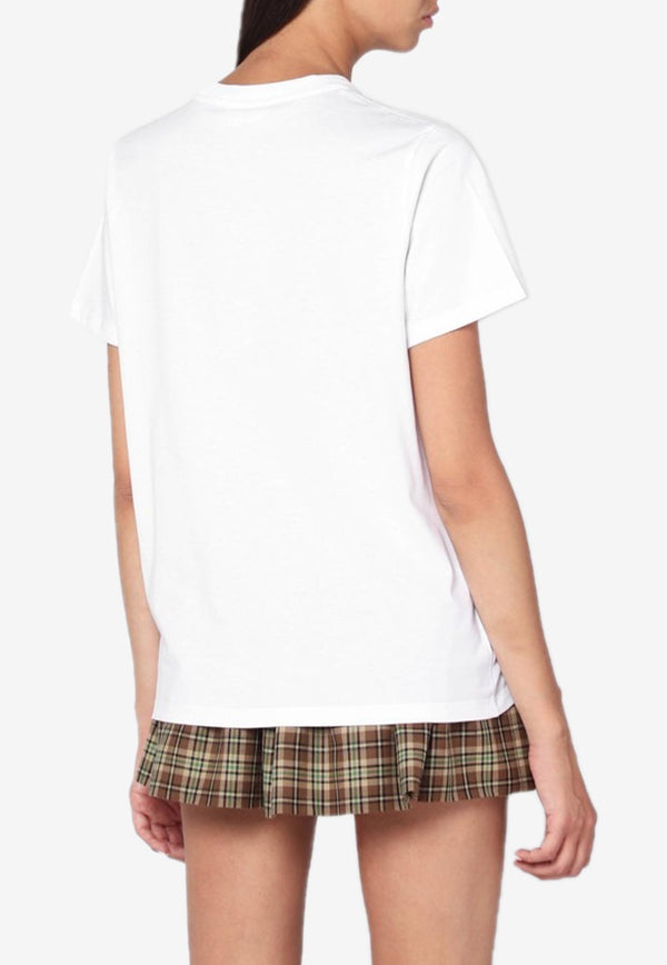 GANNI Animal Print T-shirt White T42373575/R_GAN-151