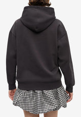 GANNI Animal Print Hooded Sweatshirt Gray T4270_CHARCOAL