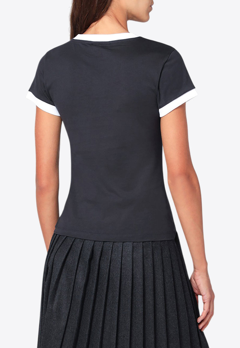 GANNI Teddy Print Crewneck T-shirt Gray T43353575/R_GAN-252