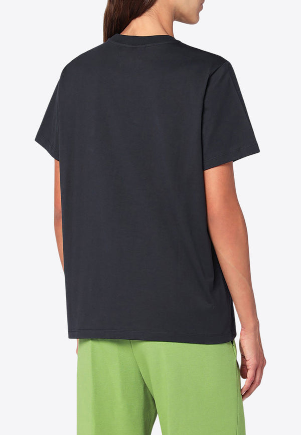 GANNI Rose Print Crewneck T-shirt Gray T43423575/R_GAN-252