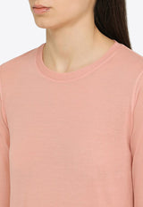 Roberto Collina Semi-Sheer Crewneck Sweater Pink T52001T52/O_ROBER-31