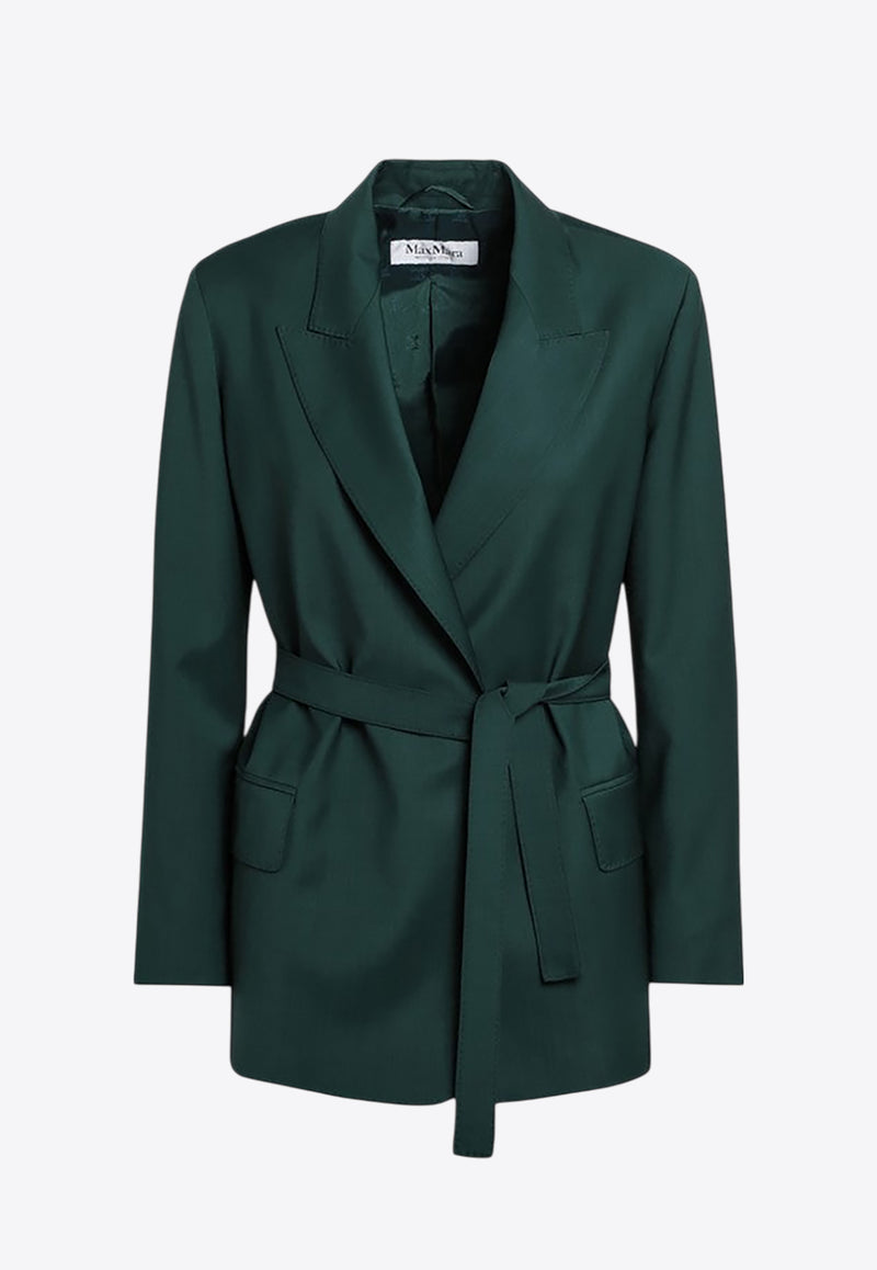 Max Mara Talento Wool Canvas Wrap Blazer Green TALENTOCO/R_MAXM-007