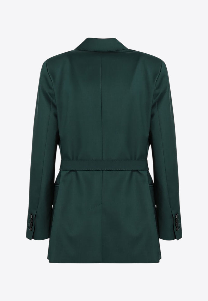 Max Mara Talento Wool Canvas Wrap Blazer Green TALENTOCO/R_MAXM-007