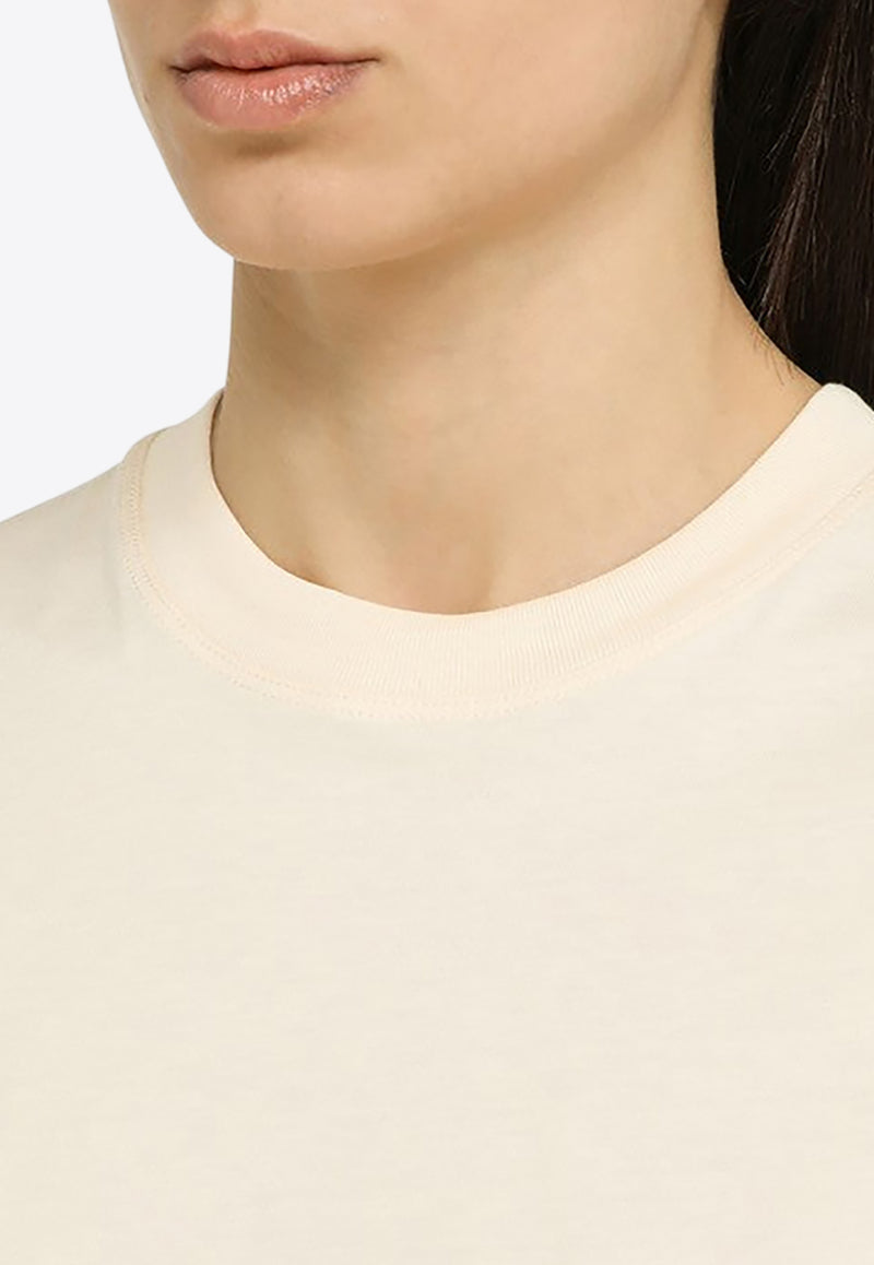 Loulou Studio Short-Sleeved Crewneck T-shirt in Silk Blend TELANTOCO/O_LOULO-RI