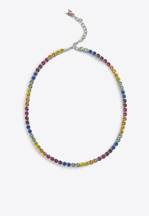 Amina Muaddi Tennis Crystal-Embellished Necklace TENNISNECKLACEMULTICOLOUR